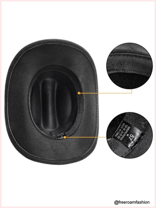 2 Pack Bling Rhinestone Cowboy Hats Wide Brim Cowboy Hat with Rhinestones Band main image 4